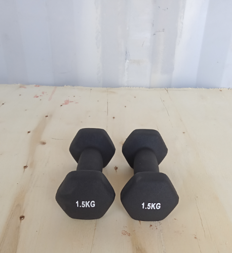 Hex dumbbell made of neoprene and cast iron 1.5 kg | Hexagonal weight