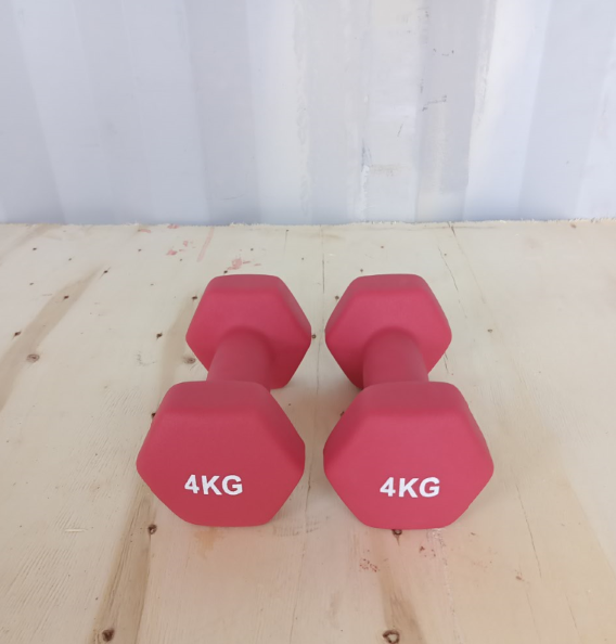 Hex dumbbell made of neoprene and cast iron 4 kg | Hexagonal weight