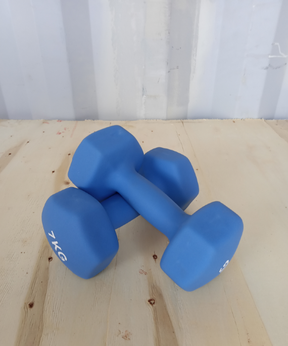 Hex dumbbell made of neoprene and cast iron 7 kg | Hexagonal weight