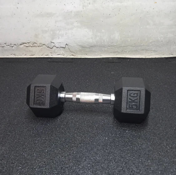 Set Uteži: Heks gumirane ročke uteži v parih, 30, 32.5, 35, 37.5 in 40 kg