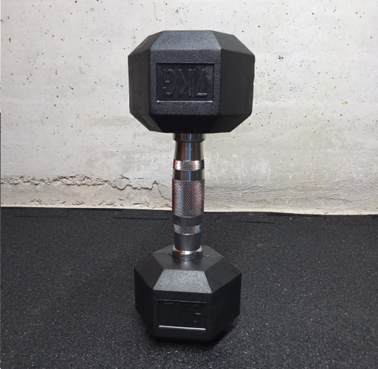 Rubberized hexagonal weight / Hex a handle of 7.5 kg