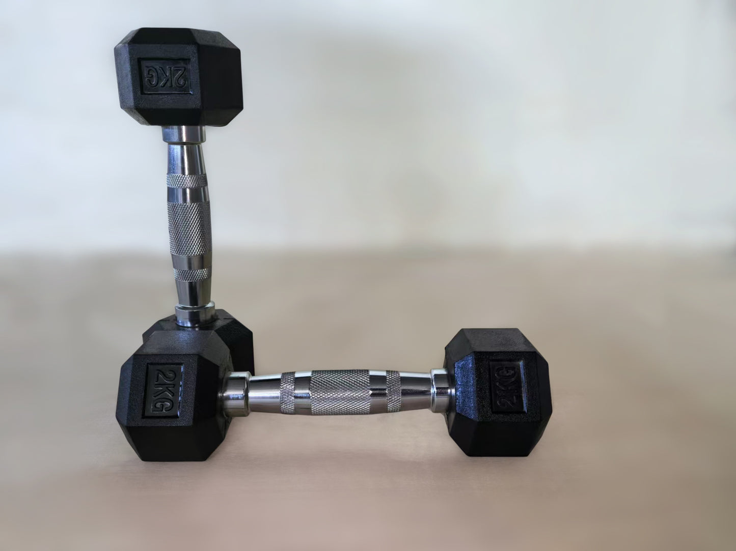 Set Weights: Hex rubberized weights in pairs, 1-10kg