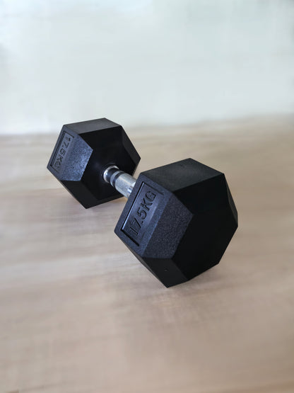 Gumirana heksagonalna utež / Hex ročka 17,5 kg