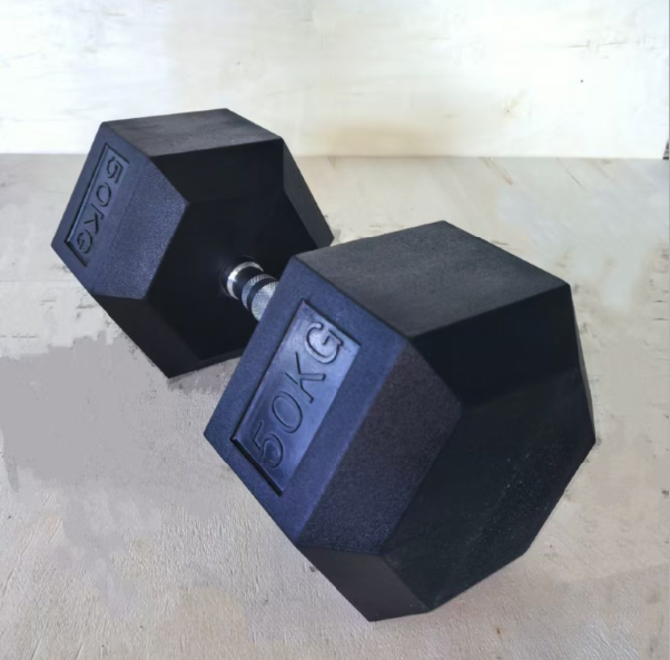 Gumirana heksagonalna utež / Hex ročka 50 kg