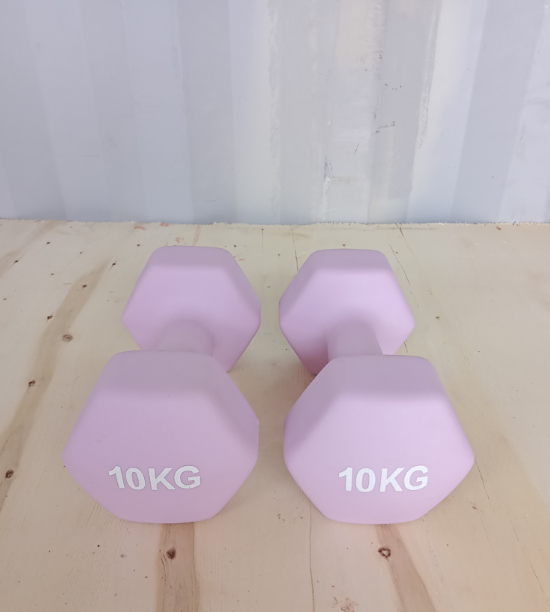 Hex dumbbell made of neoprene and cast iron 10 kg | Hexagonal dumbbell