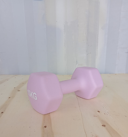 Hex dumbbell made of neoprene and cast iron 10 kg | Hexagonal dumbbell
