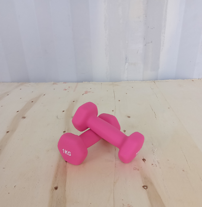 Hex dumbbell made of neoprene and cast iron 1 kg | Hexagonal weight