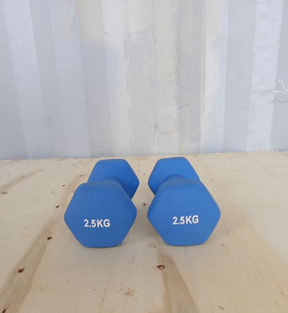 Hex dumbbell made of neoprene and cast iron 2.5 kg | Hexagonal weight