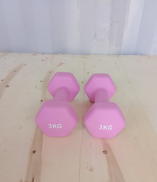 Hex dumbbell made of neoprene and cast iron 3 kg | Hexagonal weight