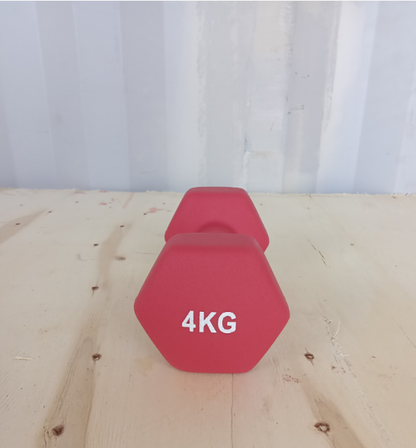 Hex dumbbell made of neoprene and cast iron 4 kg | Hexagonal weight