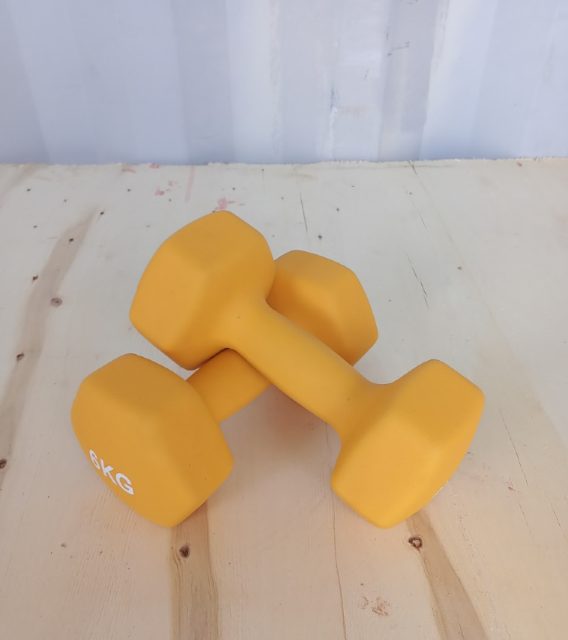 Hex dumbbell made of neoprene and cast iron 6 kg | Hexagonal weight