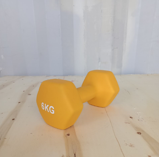 Hex dumbbell made of neoprene and cast iron 6 kg | Hexagonal weight