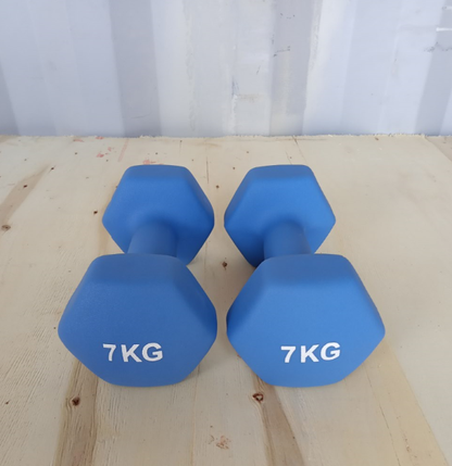 Hex dumbbell made of neoprene and cast iron 7 kg | Hexagonal weight