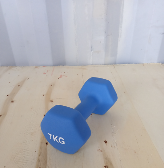 Hex dumbbell made of neoprene and cast iron 7 kg | Hexagonal weight