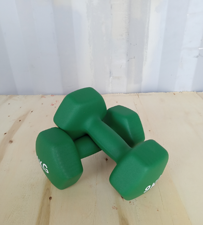 Hex dumbbell made of neoprene and cast iron 9 kg | Hexagonal dumbbell